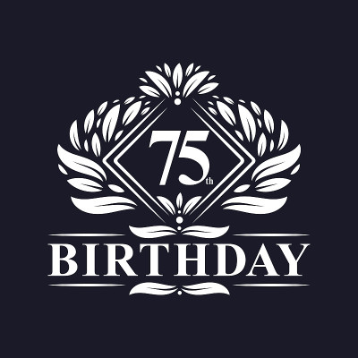 75岁生日标志，奢侈品75岁生日庆典。