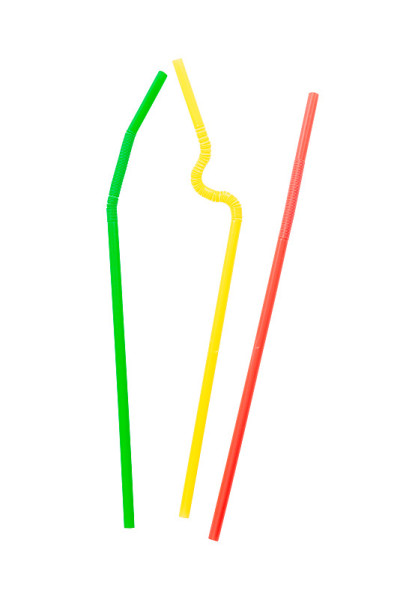 Colored plastic drinking straws texture background