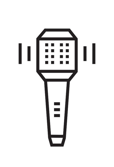 麦克风图标矢量细线风格。语音信号。用于音频播客广播的麦克风符号。