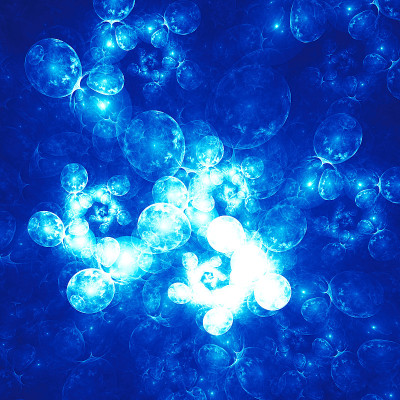 液体介质。泡沫的空气。海底世界。