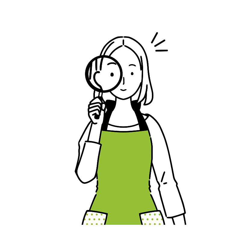 Illustration of a woman who checks.