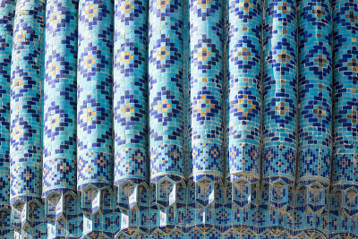 gure Amir Mausoleum的细节，亚洲征服者帖木儿的坟墓，在撒马尔罕，乌兹别克斯坦