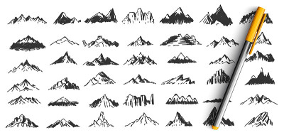 手绘山峰涂鸦集