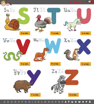 教育卡通字母表学习