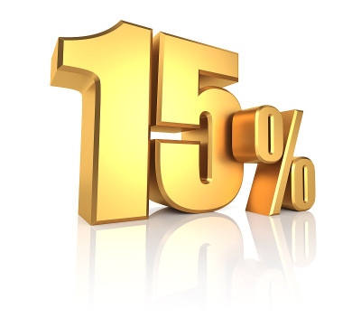 金15%