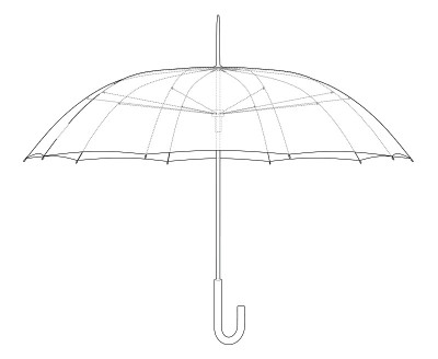 雨伞草图。向量