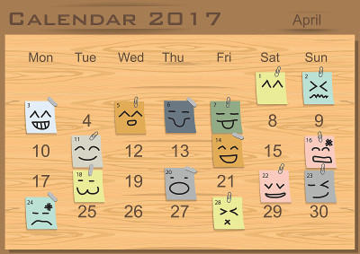 插图日历。创意和概念现代。