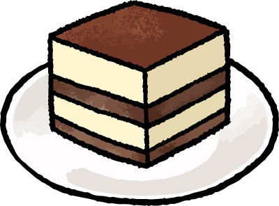 【食物插图材料】提拉米苏手绘矢量插图