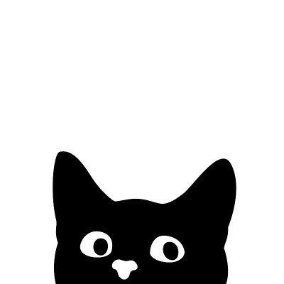 好奇的猫。贴在汽车或冰箱上