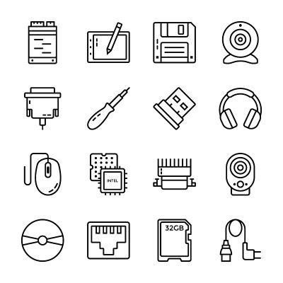 Collection  Of Computer Hardware Icons