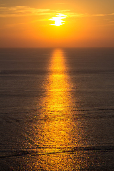 日落海