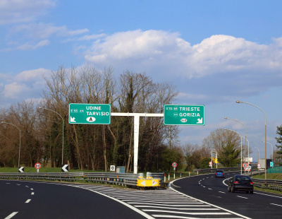 公路交叉路口的路标