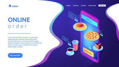 在线订单等距3D登陆页面。