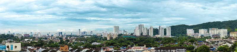 马来西亚乔治敦槟城的首都全景。