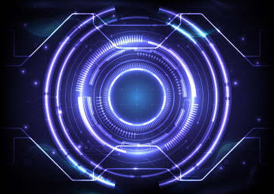 Futuristic Sci-Fi glowing HUD element. Abstract hi