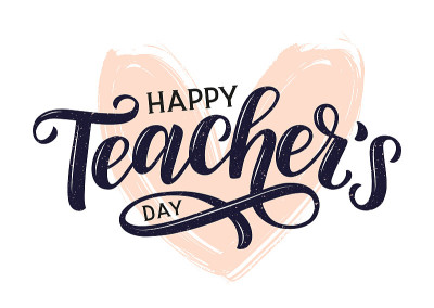 Happy Teacher's day hand sketched lettering