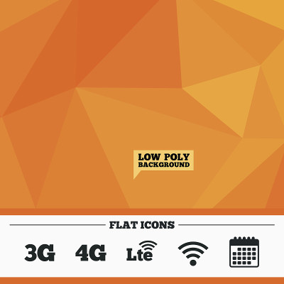 移动电信图标。3G, 4G和LTE。