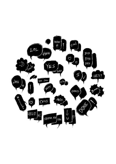 泡泡语涂鸦插画圆形式在a4纸墙纸线素描风格eps10