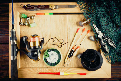 Fishing gear in frame
