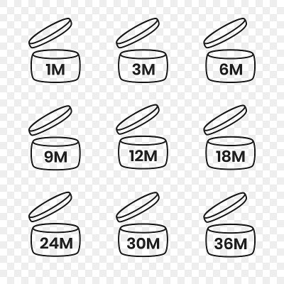 PAO，期间后打开图标标志设置平面风格设计矢量插图孤立在透明背景上。