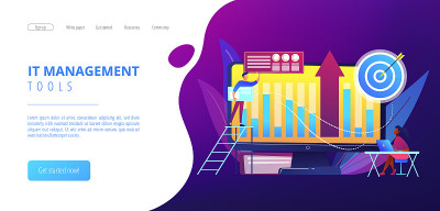 商业智能概念登陆页面。