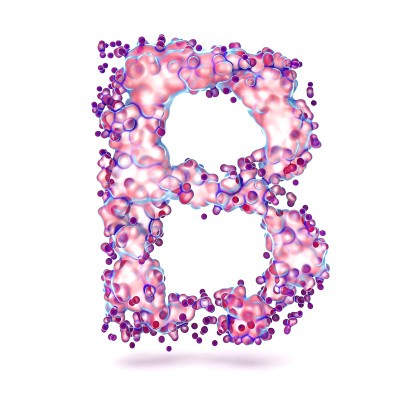 3D字母B与抽象的生物纹理