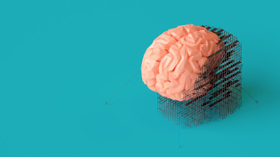 低聚人脑修复概念的3d插图