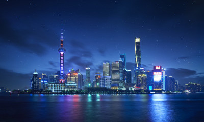 上海城市天际线全景图