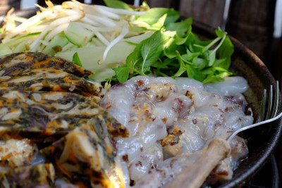越南自制素食，蒸饭团，煎饼，美味的早餐