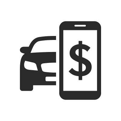 汽车销售图标。买一辆车。汽车的价值。汽车运行成本。