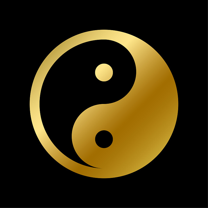 阴阳符号孤立，道家信仰符号