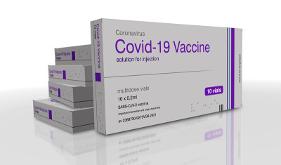 Covid-19疫苗包装3d插图