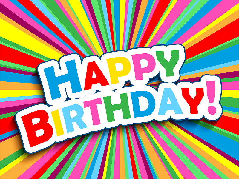 HAPPY BIRTHDAY! colorful typography banner