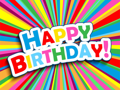 HAPPY BIRTHDAY! colorful typography banner
