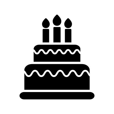 生日蛋糕图标矢量标志模板插图