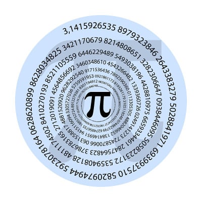 圆周率PI的螺旋形数，小数点后有许多数字