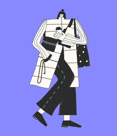 带病时髦的人穿着保暖的衣服和帽子。大都市的都市生活。伦敦和纽约风格。冬天的城市和它的居民。沉思的忧郁