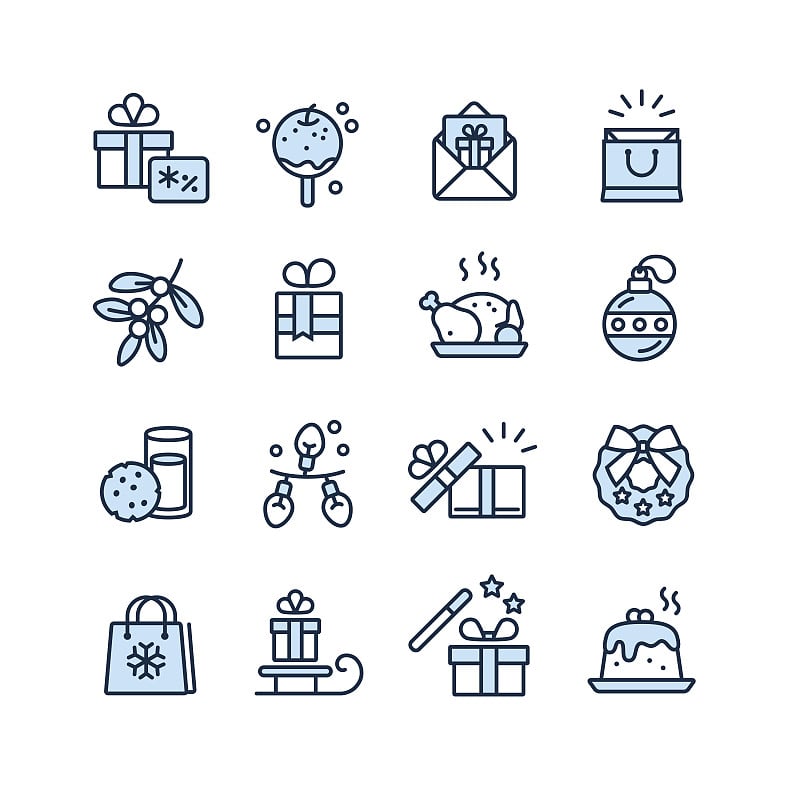 Set of Christmas icons for design and decoration