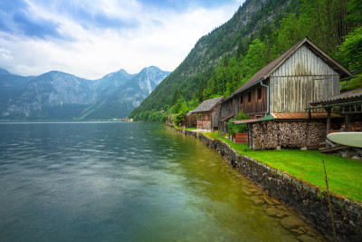 阿尔卑斯山的格伦德湖风景