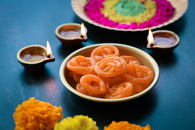排灯节甜品jalebi Jhangiri Imarti zalabia jndian甜甜品mitha