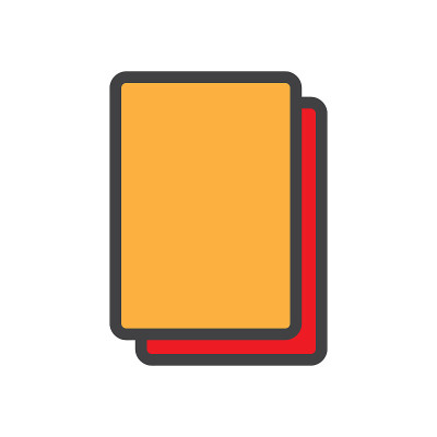 yellow card ilustration design. red card icon. rea