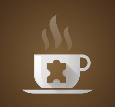 咖啡杯和拼图