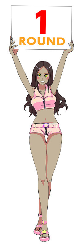 Illustration of sexy Ring girl.