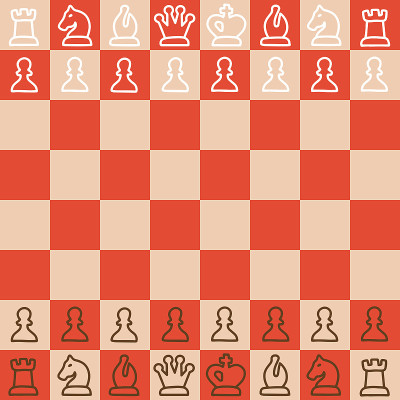 7月20日国际象棋日主题上的无缝图案。