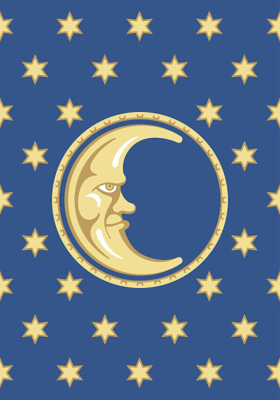 月亮和星星矢量设计