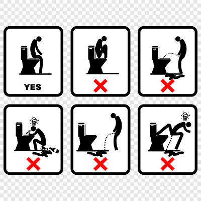 no, and permit toilet signs - Vector