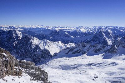 从德国巴伐利亚Zugspitze观看
