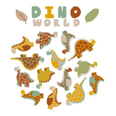 Dino world by pastel natural colors print with din
