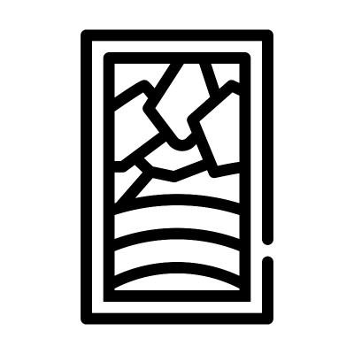 stained glass line icon vector black illustration