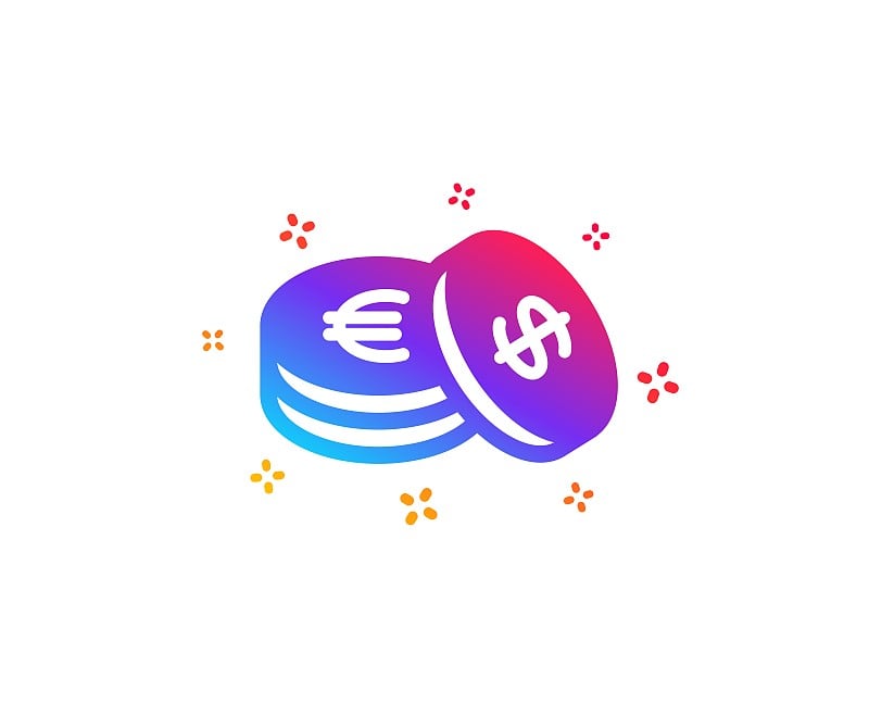 Coins money icon. Banking currency. Vector